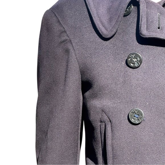 Vintage 40s WWII Naval 10 Button US Navy USN Wool Peacoat WW2 Coat Military Cord - Picture 3 of 12